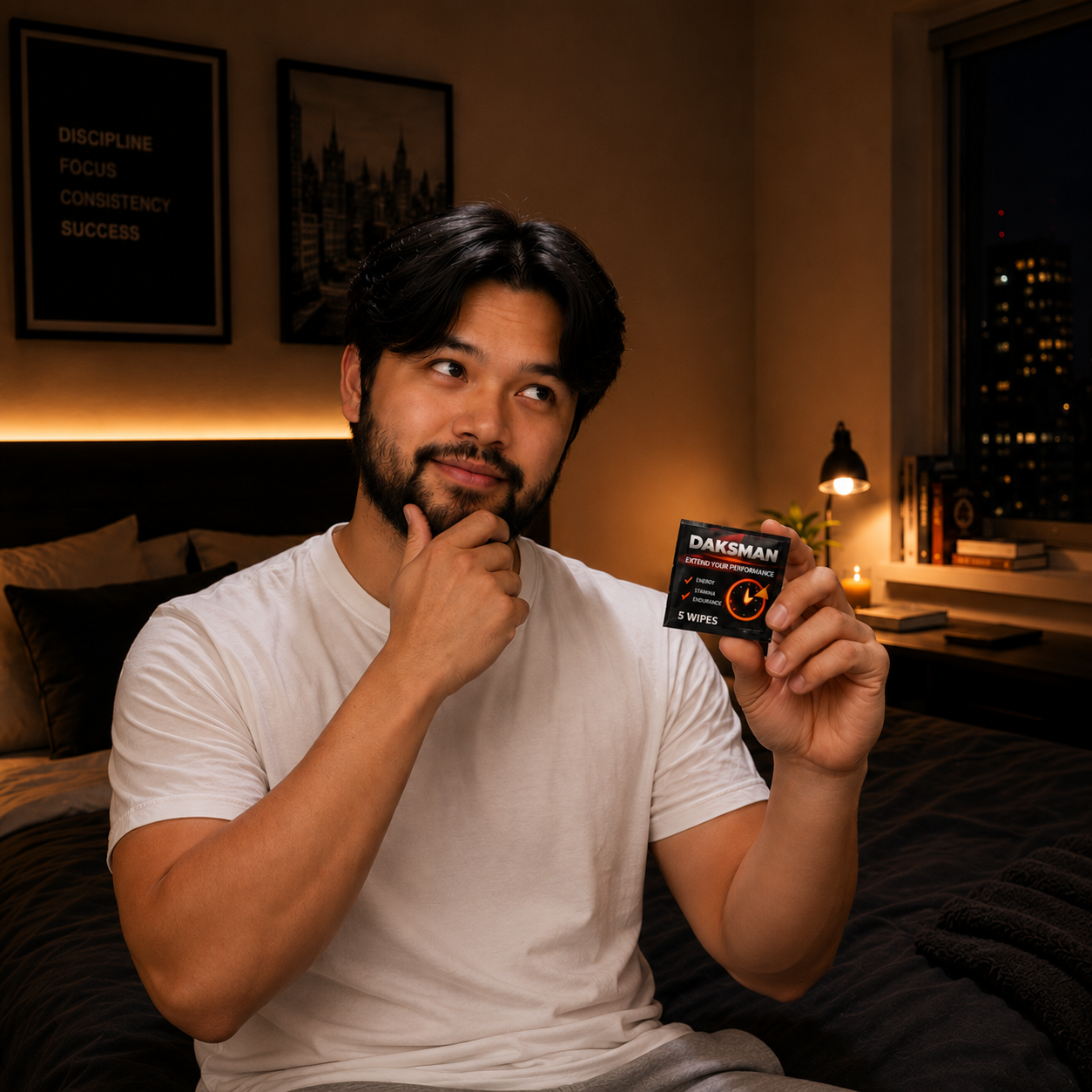 Man holding Daksman product